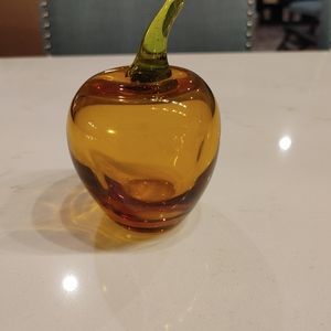 Vintage Amber Apple Paperweight/Decor